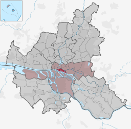 Stadsdelen HafenCity i stadsdelsområdet Hamburg-Mitte.