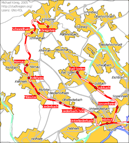 Spoorlijn Bad Soden - Frankfurt-Höchst op de kaart