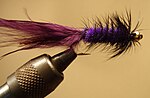 #6 Purple and Black Beadhead Woolly Bugger