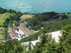 Walchenseekraftwerk mit Wasserschloss und Kochelsee