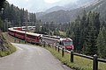 Glacier-express nabij Preda op de Albulabaan