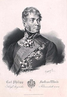 Carl Philipp von Wrede (litografie, 1828, Franz Hanfstaengl)