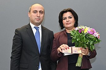 Azərbaycan Respublikasının Təhsil Naziri cənab Emin Əmrullayev ilə birgə "Tərəqqi" medalının təqdimetmə mərasimində