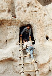 Bandelier national monument, Nouveau-Mexique : habitat anasazis.