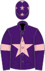 Purple, pink star, armlets and stars on cap