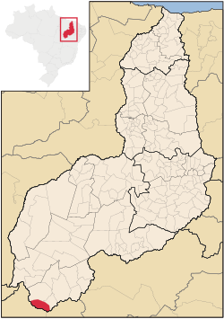 Location in Piauí and Brazil