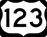 Straßenschild des U.S. Highways 123