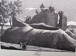 Křečov na rytině podle F. A. Hebera z roku 1844