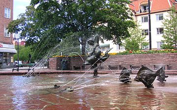 Carl Milles Solglitter från 1918 på Stråket.