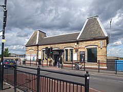 Het oude stationsgebouw.