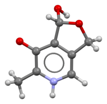 Ball-and-stick model of pyridoxal