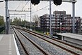 De verdubbeling van het spoor vóór het station