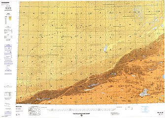 Map including the river (labeled as Qarqan He) (DMA, 1990)