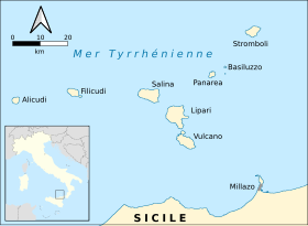 Carte des îles Éoliennes.