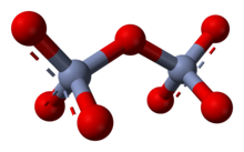 Ball-and-stick model of the dichromate anion