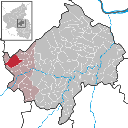 Läget för Hennweiler i Landkreis Bad Kreuznach