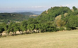 The Chapel of Glavenas, on the hill to the right