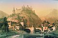 Image 5Jean-Baptiste Fresez: Vianden near the Bridge (c. 1857) (from Culture of Luxembourg)