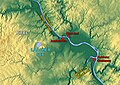 Topografická mapa oblasti kolem jezera Laacher See.