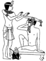 Image 52An Egyptian practice of treating migraine in ancient Egypt (from Science in the ancient world)