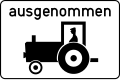 i: Zugmaschinen, Motorkarren, selbst­fahrende Arbeits­maschinen und vierrädrige Leicht­kraftfahrzeuge dürfen überholt werden