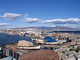 Golf van İzmir vanuit de haven van İnciraltı