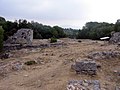 Overblijfselen van een tempel in Cosa (een archeologische site in Toscane)