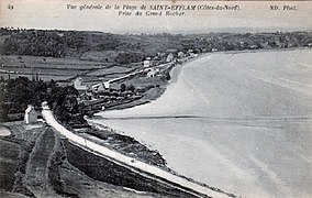 La plage de Saint-Efflam (photo prise du Grand Rocher, avant 1918).