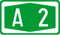 A2 motorway shield