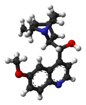 Kuličkový model chininu