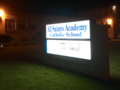 "Welcome Sign" in front of All Saints Academy