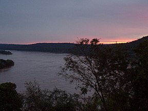 Die Río Uruguay naby Misiones, Argentinië.