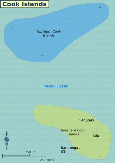 クック諸島の地図