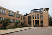 Birmingham Academic Building. St. Sebastian's Chapel is on the right.