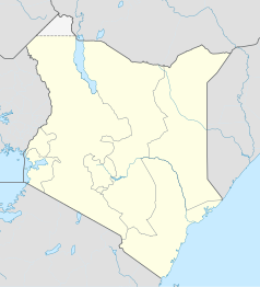 Mapa konturowa Kenii, po lewej znajduje się punkt z opisem „Bungoma”