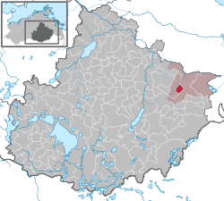 Elhelyezkedése Mecklenburg-Elő-Pomeránia térképén