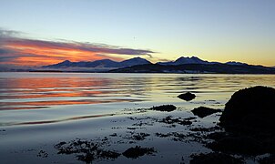 Midday twilight on Kvaløya in winter