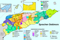 Die größten Sprachgruppen in den Sucos Osttimors.[6]