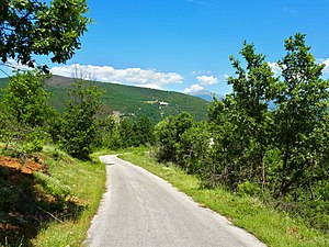 Манастирот погледнат од патот кон Томино Село