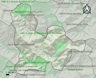 Carte des ZNIEFF de type 1.