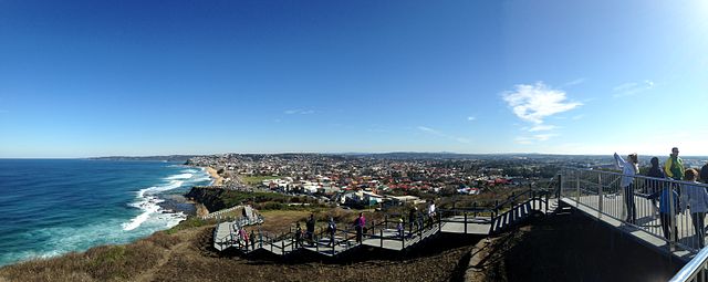 ANZAC Walk, udsigt mod Merewether og de ydre forstæder