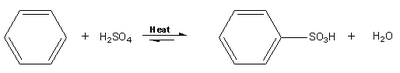 Sulfonacija benzena v benzensulfonsko kislino
