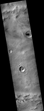 Heaviside Crater, as seen by CTX camera (on Mars Reconnaissance Orbiter).