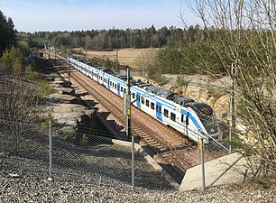 Pendeltåg mellan Dalkarlstunneln och Stäksundstunneln