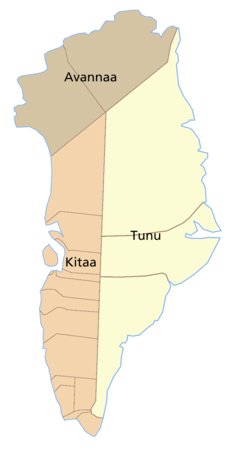 Адміністрацыйны падзел Грэнландыі да 2008 года