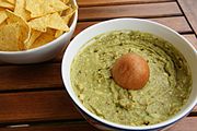 Guacamole with tortilla chips