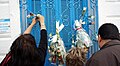 Flowers laid for those killed in the attack