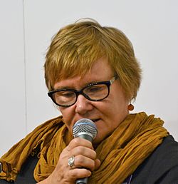 Kirsi Vainio-Korhonen Göteborgin kirjamessuilla 2016.