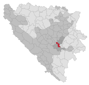 Lage der Gemeinde Ilidža in Bosnien und Herzegowina (anklickbare Karte)