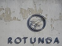 Neon sign depicting a stork on the Rotunda Hospital, an Irish maternity hospital